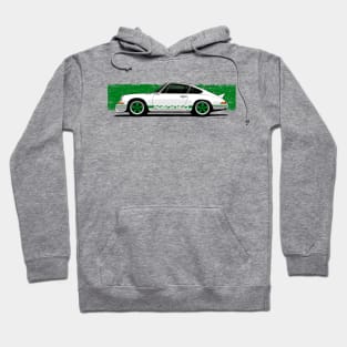 Drawing of the iconic German sports car with green stripes Hoodie